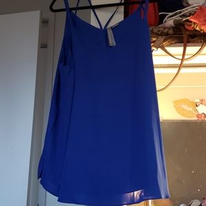 Blue tank top blouse